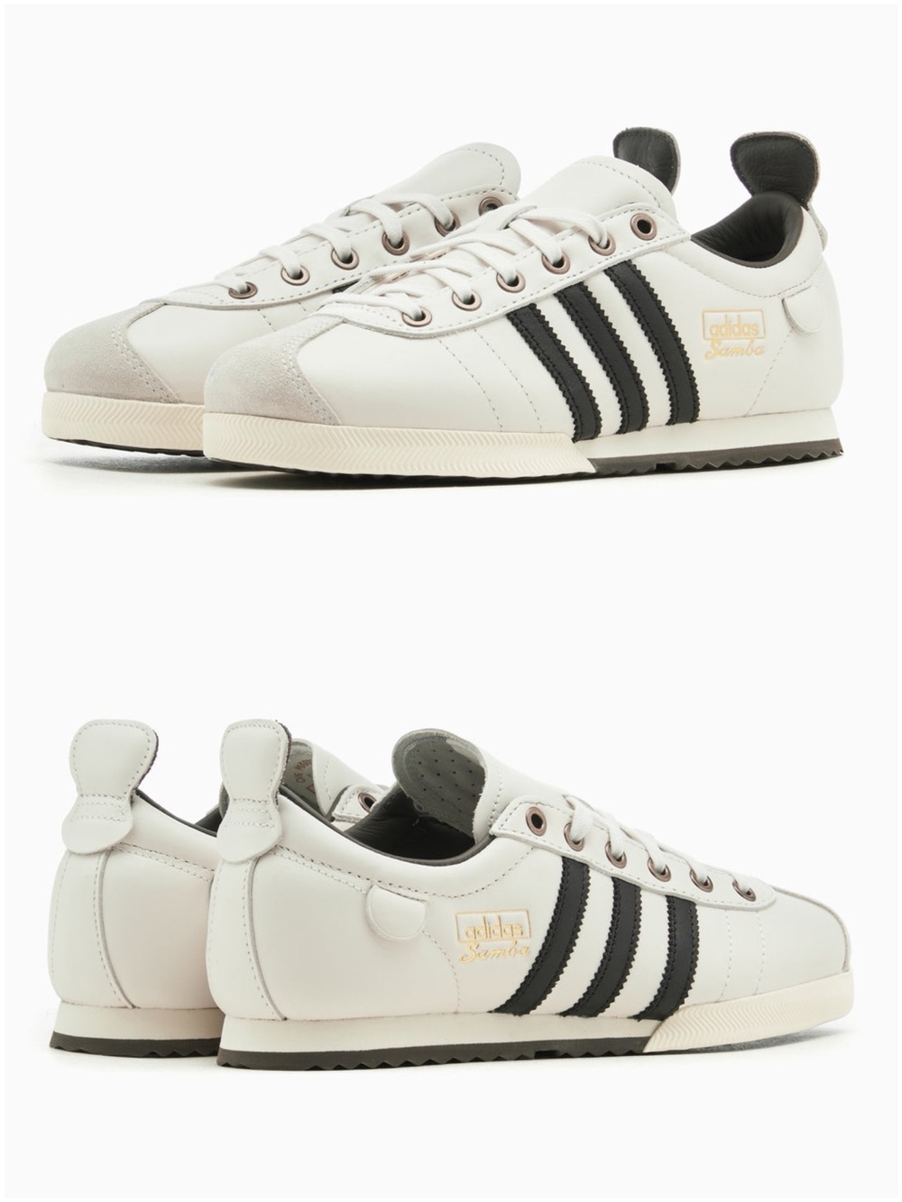 Adidas NEW White/Black Leather Samba 62 Soccer Sneakers Size 8 Streetwear JQ5104